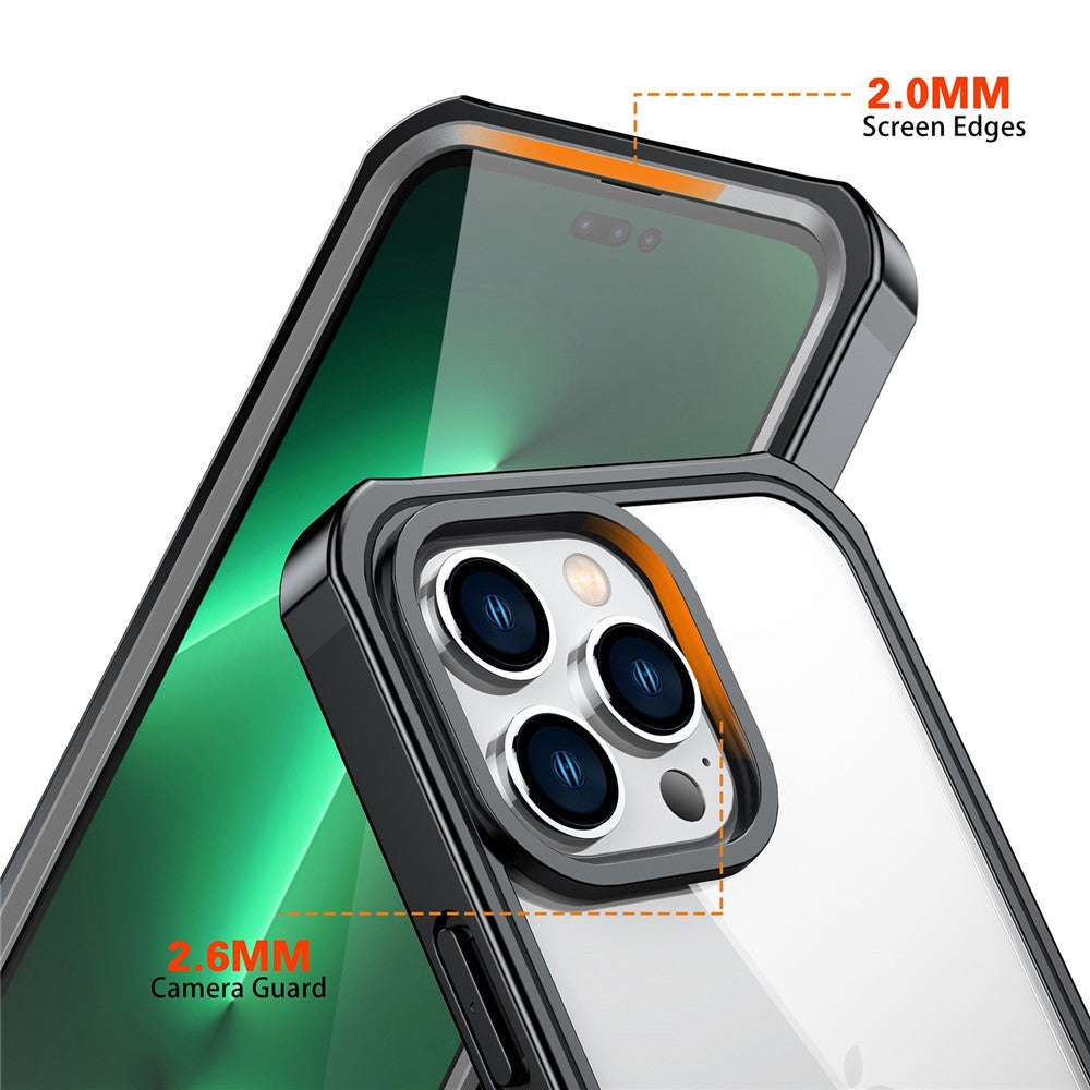 Til iPhone 14 Pro 6,1 tommer Stødsikkert cover Fuld dækning Hård PC + Blød TPU Hybrid Cover med Hærdet Glas Skærmbeskytter