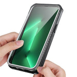 Til iPhone 14 Pro 6,1 tommer Stødsikkert cover Fuld dækning Hård PC + Blød TPU Hybrid Cover med Hærdet Glas Skærmbeskytter