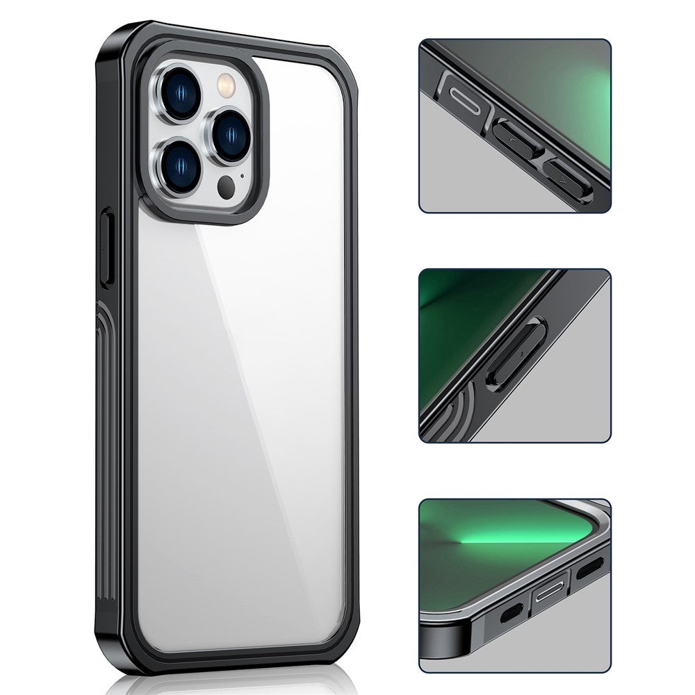 Til iPhone 14 Pro 6,1 tommer Stødsikkert cover Fuld dækning Hård PC + Blød TPU Hybrid Cover med Hærdet Glas Skærmbeskytter