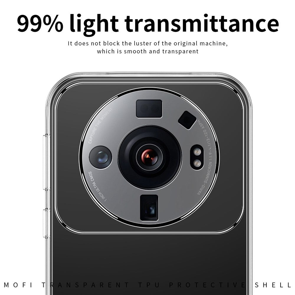 MOFI För Xiaomi 12S Ultra 5G Ultra Slim Anti-fall Flexibelt TPU mobilskal Fallsäkert Transparent Mobilmobil Baksida
