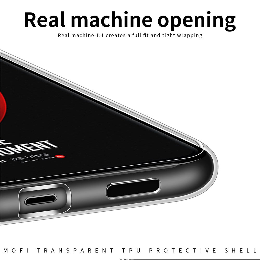 MOFI För Xiaomi 12S Ultra 5G Ultra Slim Anti-fall Flexibelt TPU mobilskal Fallsäkert Transparent Mobilmobil Baksida
