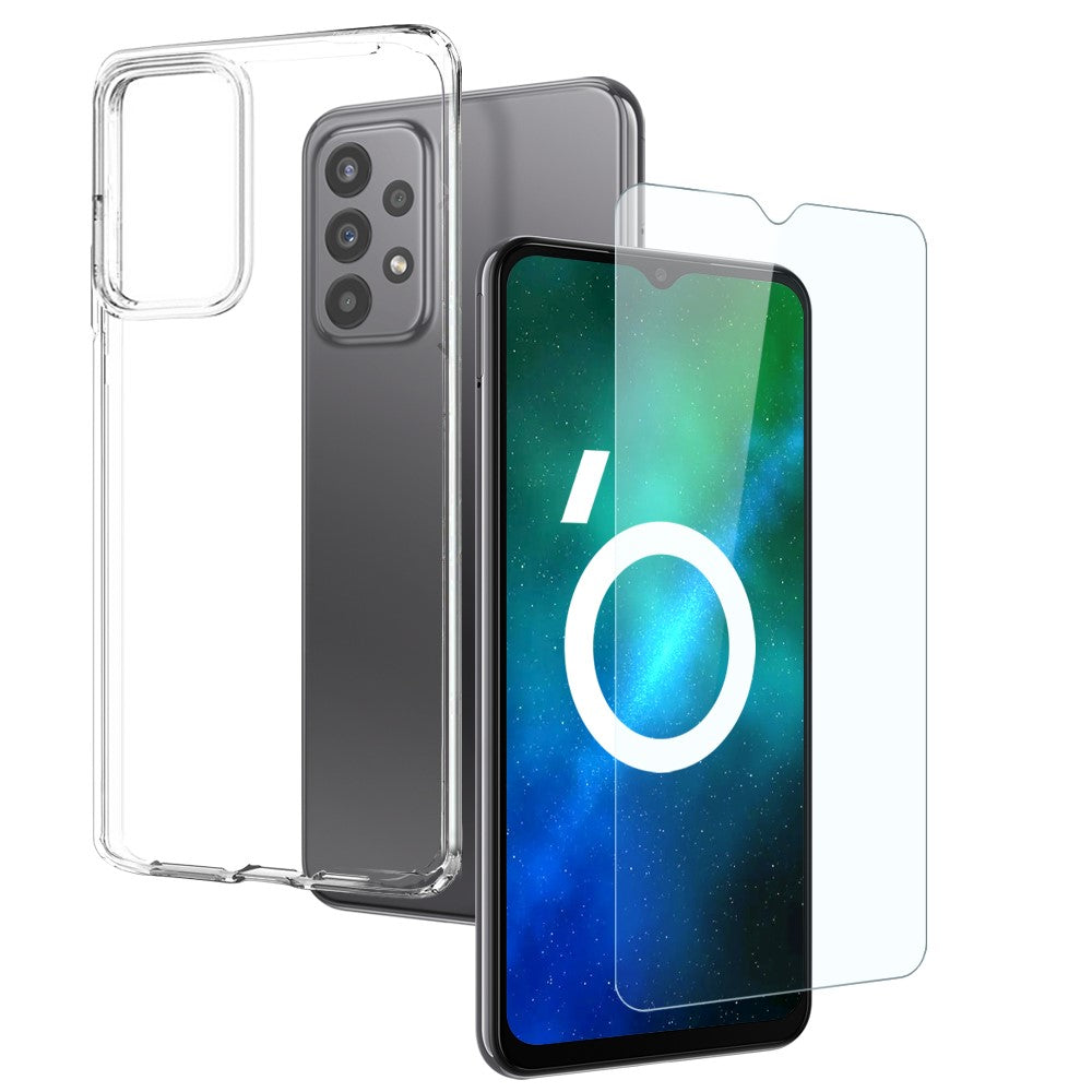 NORTHJO Til Samsung Galaxy A23 5G (global version) / 4G Gennemsigtigt TPU telefoncover med skærmbeskytter i hærdet glas