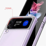 Til Samsung Galaxy Z Flip4 5G Transparent Metal Ringholder Design Hard PC+PVC Telefonetui Cover Foldbar Skal