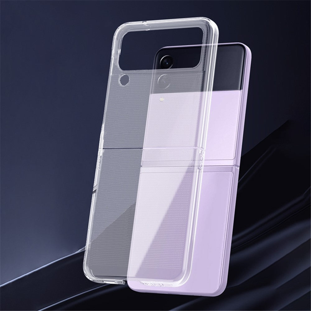 For Samsung Galaxy Z Flip4 5G Transparent Hard PC Anti-scratch Anti-fall Phone Case Cover Folding Shell