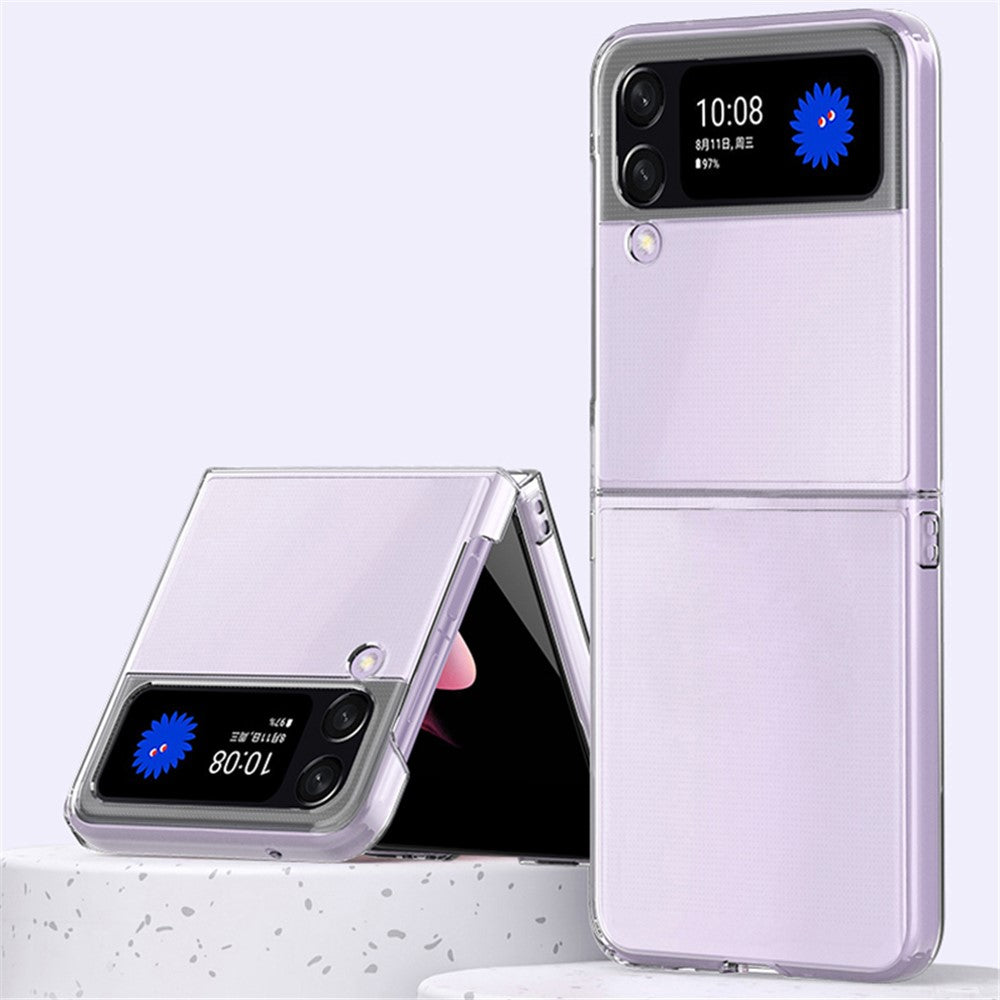 For Samsung Galaxy Z Flip4 5G Transparent Hard PC Anti-scratch Anti-fall Phone Case Cover Folding Shell