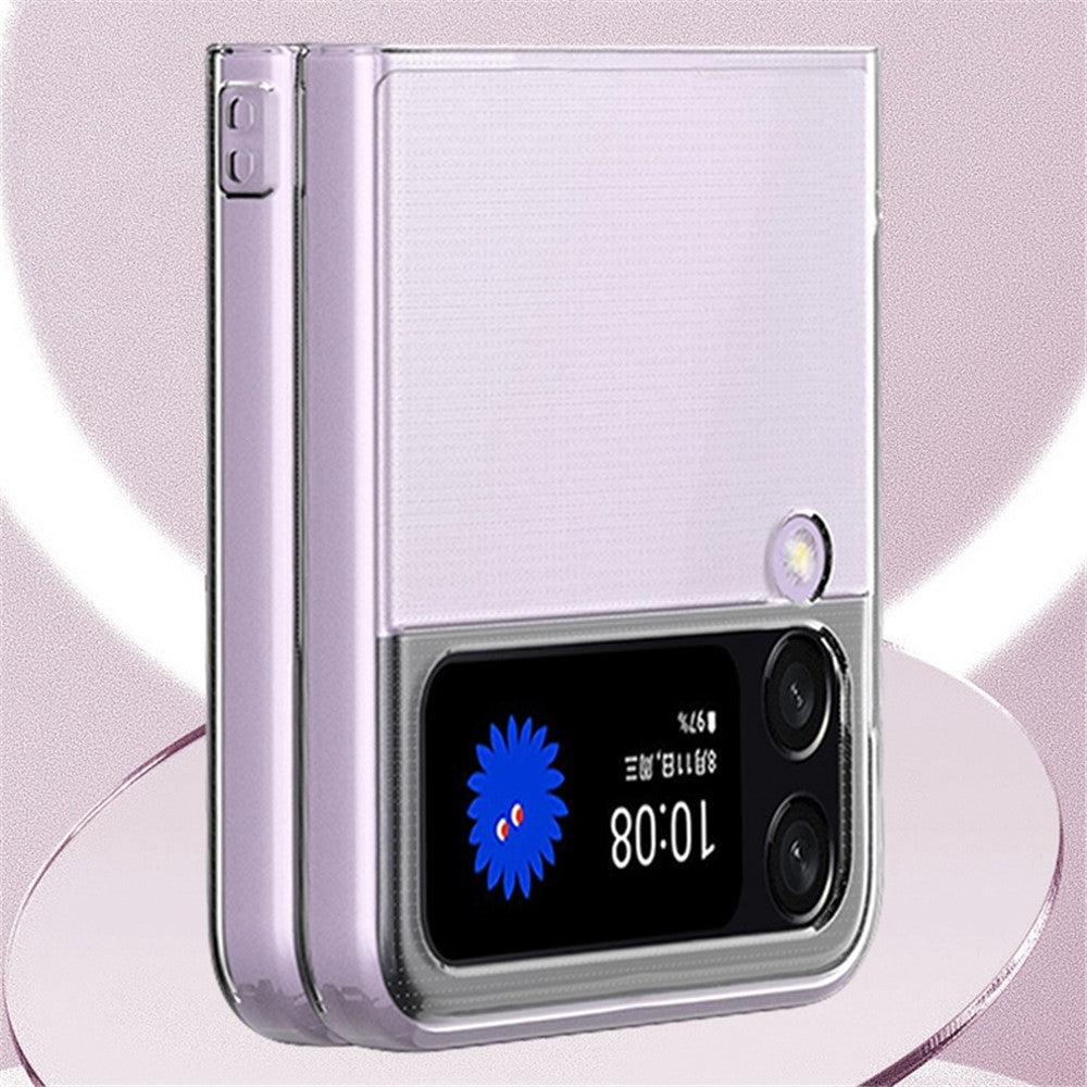 For Samsung Galaxy Z Flip4 5G Transparent Hard PC Anti-scratch Anti-fall Phone Case Cover Folding Shell