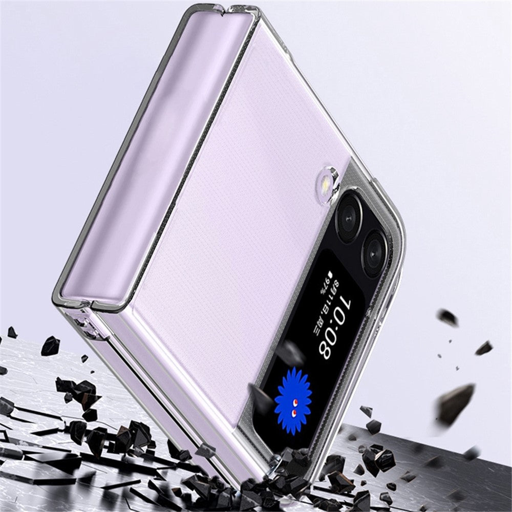 For Samsung Galaxy Z Flip4 5G Transparent Hard PC Anti-scratch Anti-fall Phone Case Cover Folding Shell
