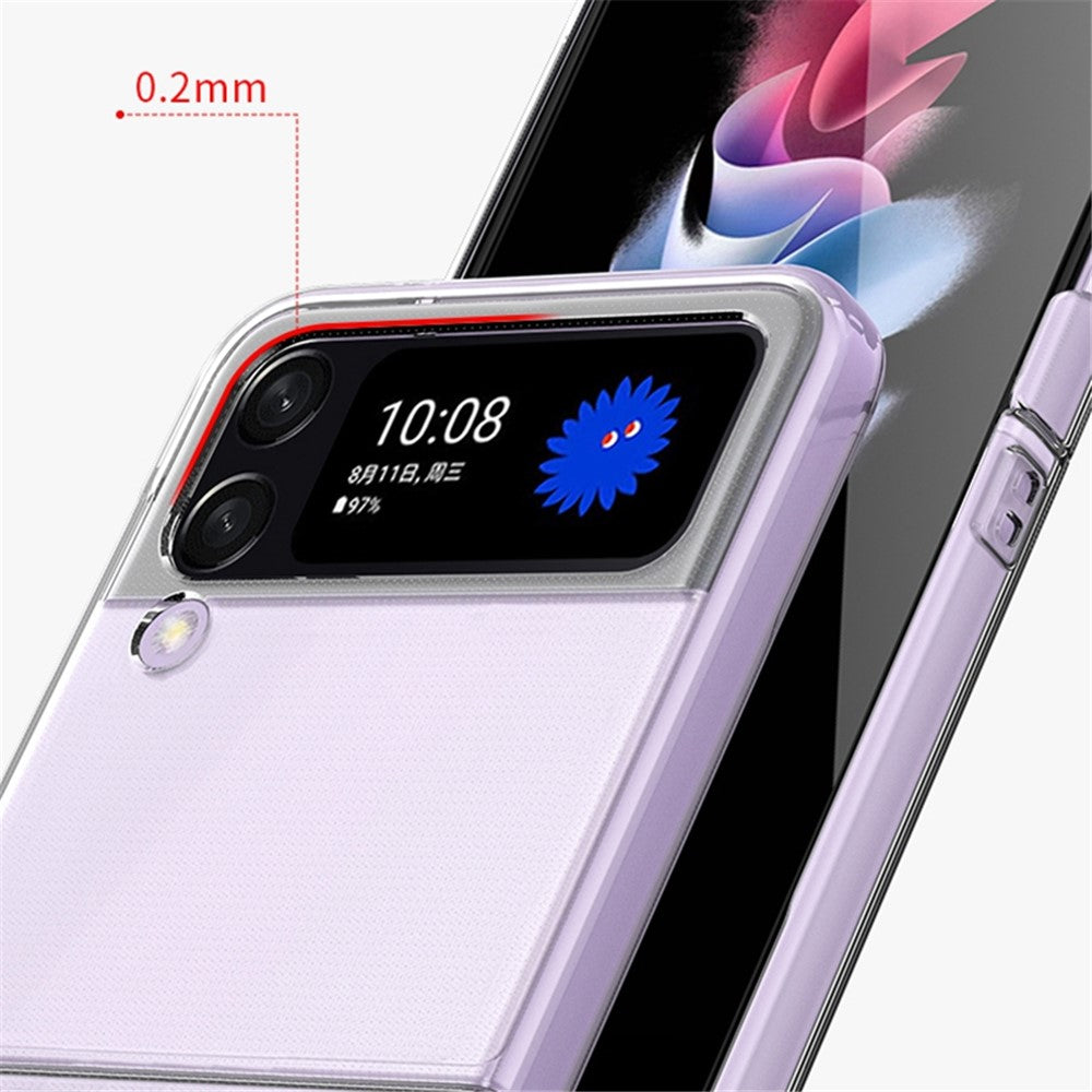 For Samsung Galaxy Z Flip4 5G Transparent Hard PC Anti-scratch Anti-fall Phone Case Cover Folding Shell