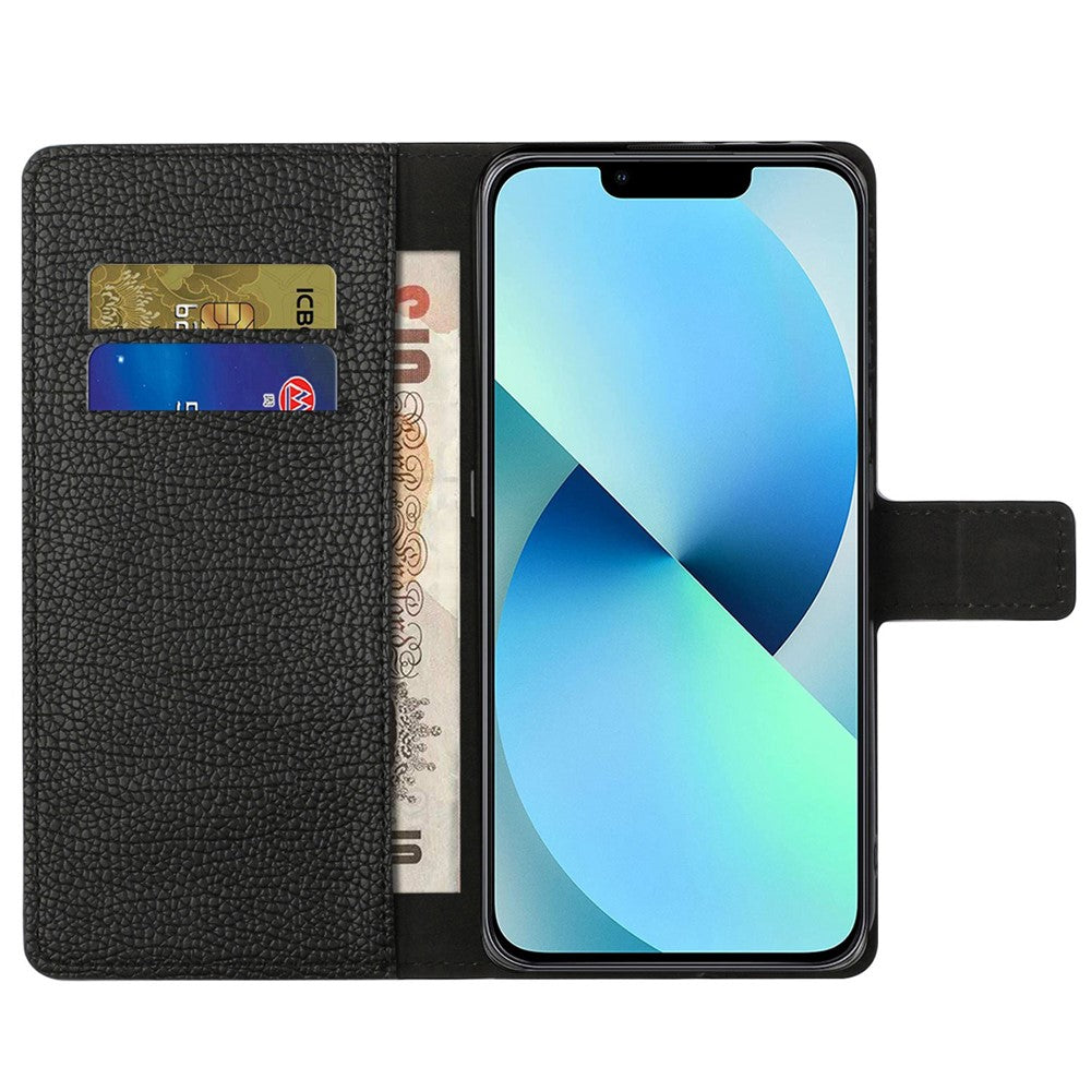For iPhone 14 Pro Max 6.7 inch Litchi Texture PU Leather Case Stand Wallet Full Protection Phone Cover