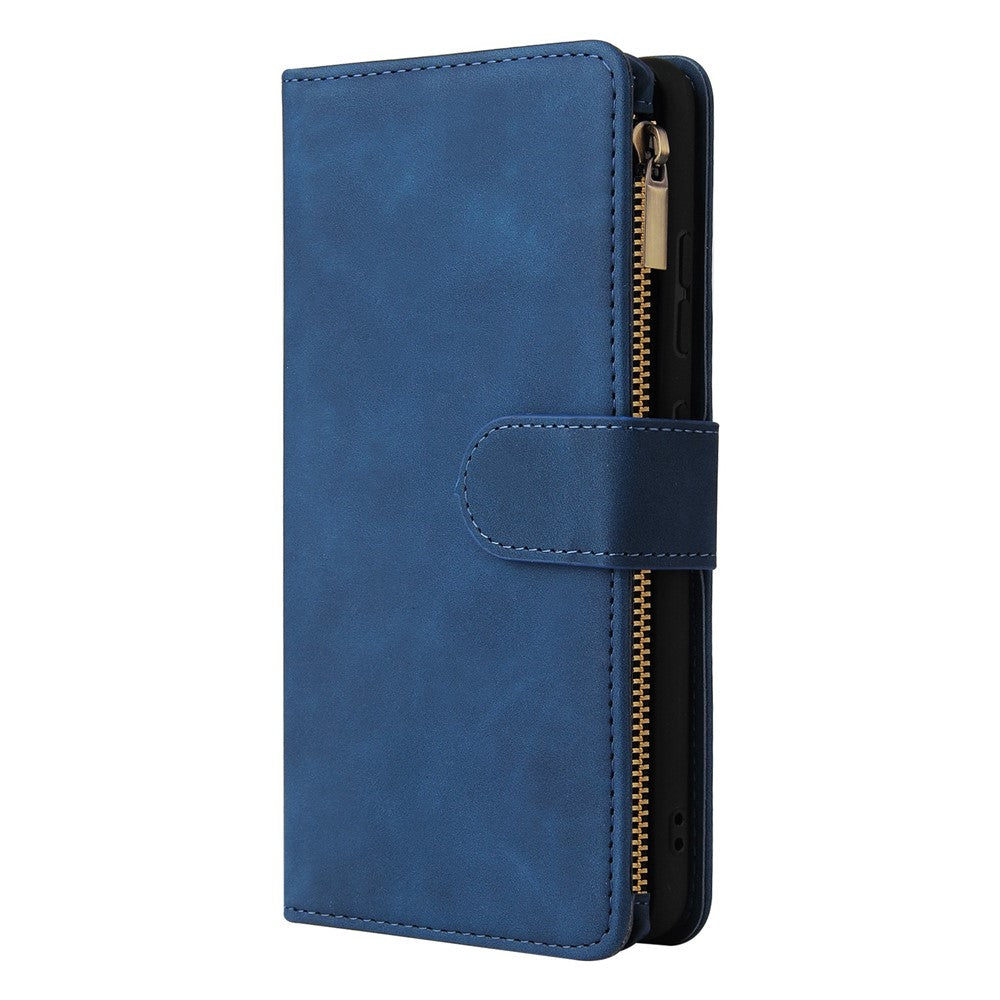 For Samsung Galaxy A32 4G (EU Version) Multiple Card Slots Zipper Pocket Leather Phone Case Stand Wallet Cover