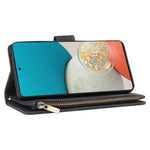 For Samsung Galaxy A53 5G Multiple Card Slots Drop-proof Case Leather Wallet Stand Folio Flip Phone Cover with Zipper Pocket