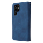Samsung Galaxy S22 Ultra 5G-cover i PU-læder, stødabsorberende mobilcover, kortholder, pungcover med lynlås