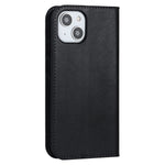 For iPhone 14 Plus Crazy Horse Texture Genuine Leather Wallet Case Stand Magnetic Auto-absorbed Folio Cover