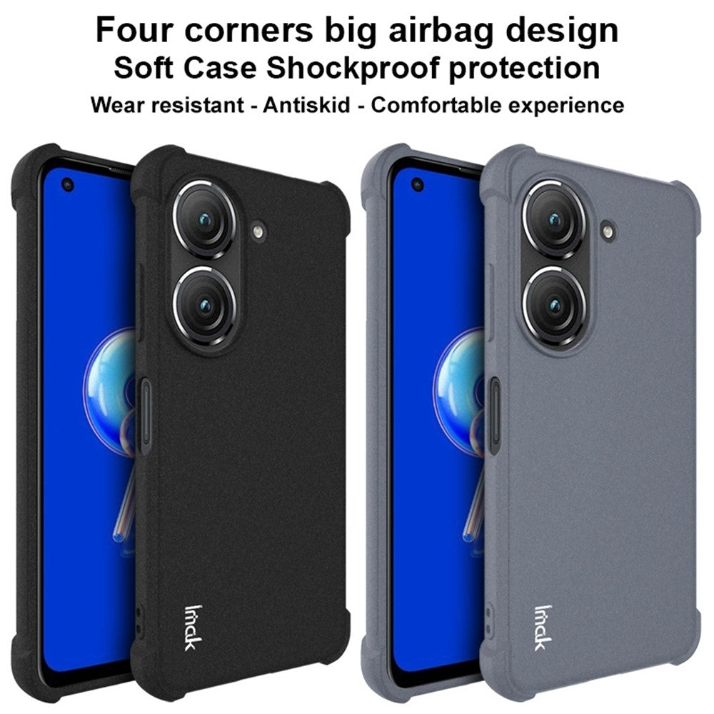 IMAK For Asus Zenfone 9 5G Anti-fingerprint Matte Phone Case Shockproof Airbag TPU Back Cover