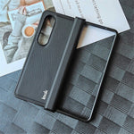IMAK Ruiyi Series for Samsung Galaxy Z Fold4 5G Leather Coated PC Case Anti-scratch Carbon Fiber Texture Phone Shell