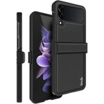IMAK Ruiyi-serien til Samsung Galaxy Z Flip4 5G cover i PC-materiale beklædt med læder i kulfiberstruktur – et beskyttende cover, der tåler fald