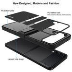IMAK Ruiyi-serien til Samsung Galaxy Z Flip4 5G cover i PC-materiale beklædt med læder i kulfiberstruktur – et beskyttende cover, der tåler fald