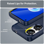 Til Asus Zenfone 9 5G Slidstærkt TPU Mobiltelefoncover Kulfibertekstur Børstet Overflade Slidstærkt Cover