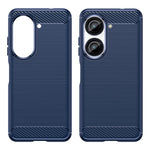 Til Asus Zenfone 9 5G Slidstærkt TPU Mobiltelefoncover Kulfibertekstur Børstet Overflade Slidstærkt Cover