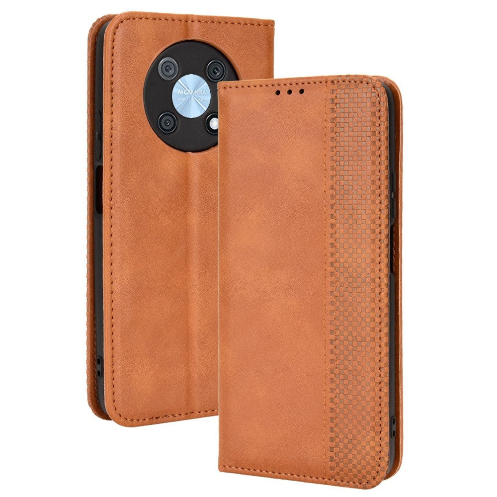 Huawei Nova Y90 4G / Enjoy 50 Pro 4G vintage PU-lædermobilcover, stødsikkert foldbart pungetui med stativ og beskyttende cover