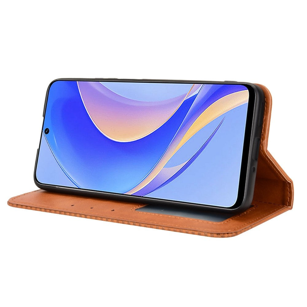 Huawei nova Y90 4G / Enjoy 50 Pro 4G Vintage PU Leather Phone Case Drop-proof Flip Wallet Cover Stand Protective Shell