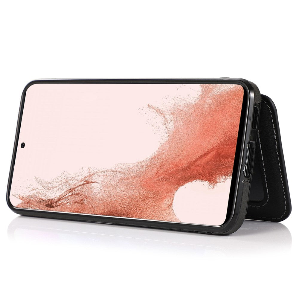 Samsung Galaxy S22+ 5G-mobilcover med kortholderdesign, støttefunktion, PU-læder + TPU, stødbeskyttende cover med støtte og magnetisk bilholder