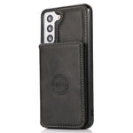 For Samsung Galaxy S22+ 5G Card Slots Design Phone Kickstand Case PU Leather + TPU Drop-proof Cover Support Magnetic Car Holder