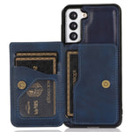 For Samsung Galaxy S22+ 5G Card Slots Design Phone Kickstand Case PU Leather + TPU Drop-proof Cover Support Magnetic Car Holder