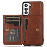 Samsung Galaxy S22+ 5G-mobilcover med kortholderdesign, støttefunktion, PU-læder + TPU, stødbeskyttende cover med støtte og magnetisk bilholder