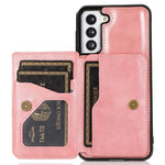 Samsung Galaxy S22+ 5G-mobilcover med kortholderdesign, støttefunktion, PU-læder + TPU, stødbeskyttende cover med støtte og magnetisk bilholder