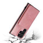 Samsung Galaxy S22 Ultra 5G Kortplatsdesign Mobilskal PU-läder + TPU Fallskyddande Stöd Magnetisk Bilhållare