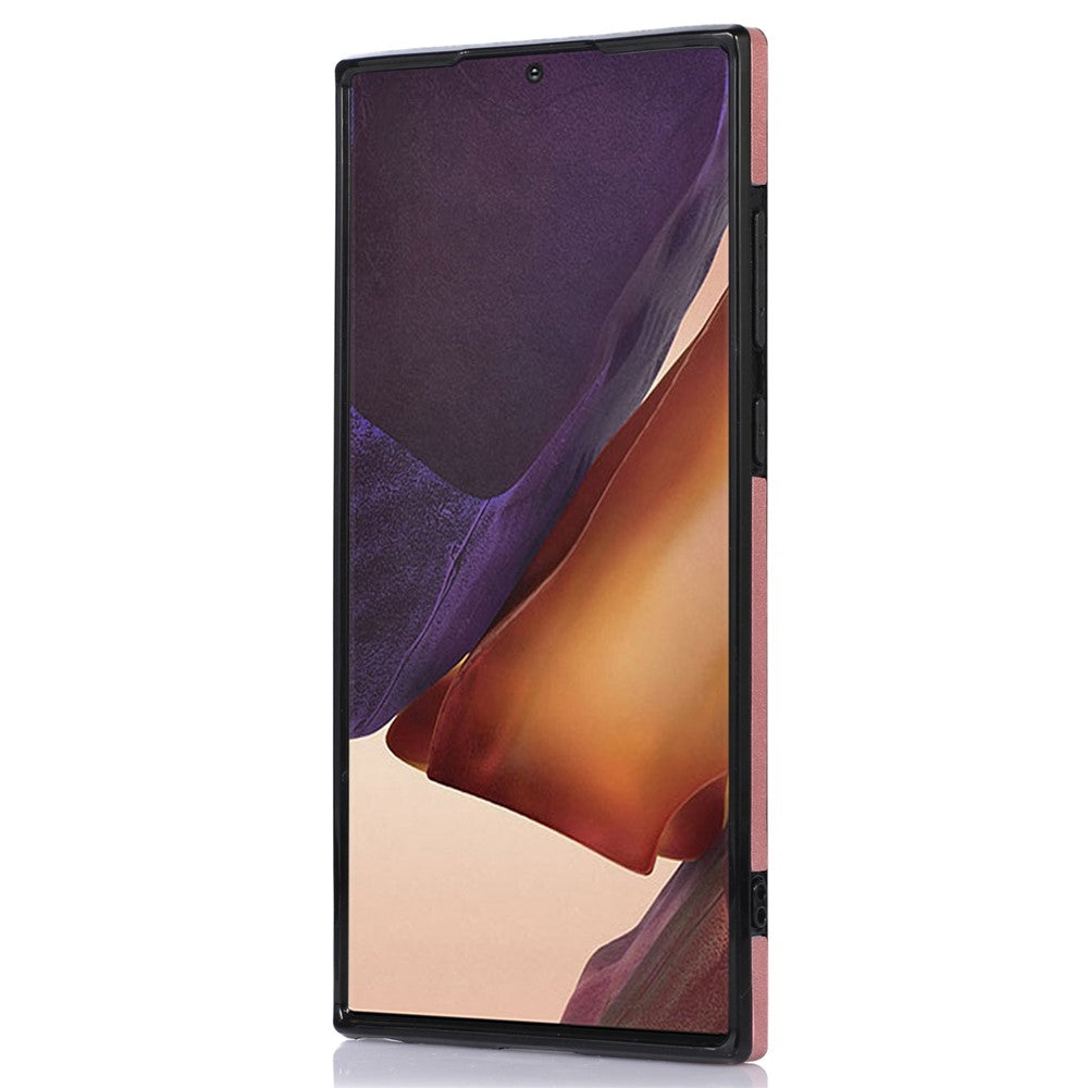 Samsung Galaxy S22 Ultra 5G Kortplatsdesign Mobilskal PU-läder + TPU Fallskyddande Stöd Magnetisk Bilhållare