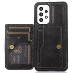 Samsung Galaxy A33 5G mobil Stoppsäkert Fodral Korthållare Stöddesign PU-läder + TPU Skyddsfodral Stöd Magnetiskt Bilfäste