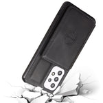 Samsung Galaxy A33 5G mobil Stoppsäkert Fodral Korthållare Stöddesign PU-läder + TPU Skyddsfodral Stöd Magnetiskt Bilfäste
