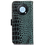 For Huawei nova Y90 4G / Enjoy 50 Pro 4G Genuine Cowhide Leather Flip Cover Crocodile Texture RFID Blocking Protection Stand Wallet Phone Case