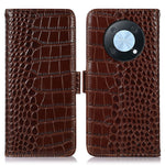 For Huawei nova Y90 4G / Enjoy 50 Pro 4G Genuine Cowhide Leather Flip Cover Crocodile Texture RFID Blocking Protection Stand Wallet Phone Case