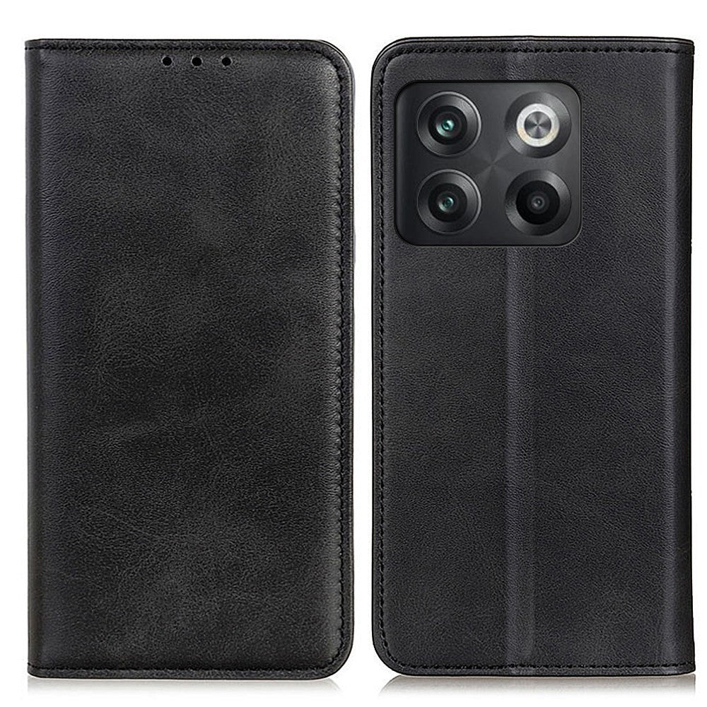 OnePlus 10T 5G / Ace Pro 5G Split Leather Folio Flip Cover Hopfällbart Stativ Magnetiskt Absorberande Plånboksfodral