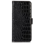 Til OnePlus 10T 5G / Ace Pro 5G Anti-fald Krokodille Tekstur Etui RFID Blokerende Ægte Koskind Læder Godt Beskyttet Pung Telefon Cover
