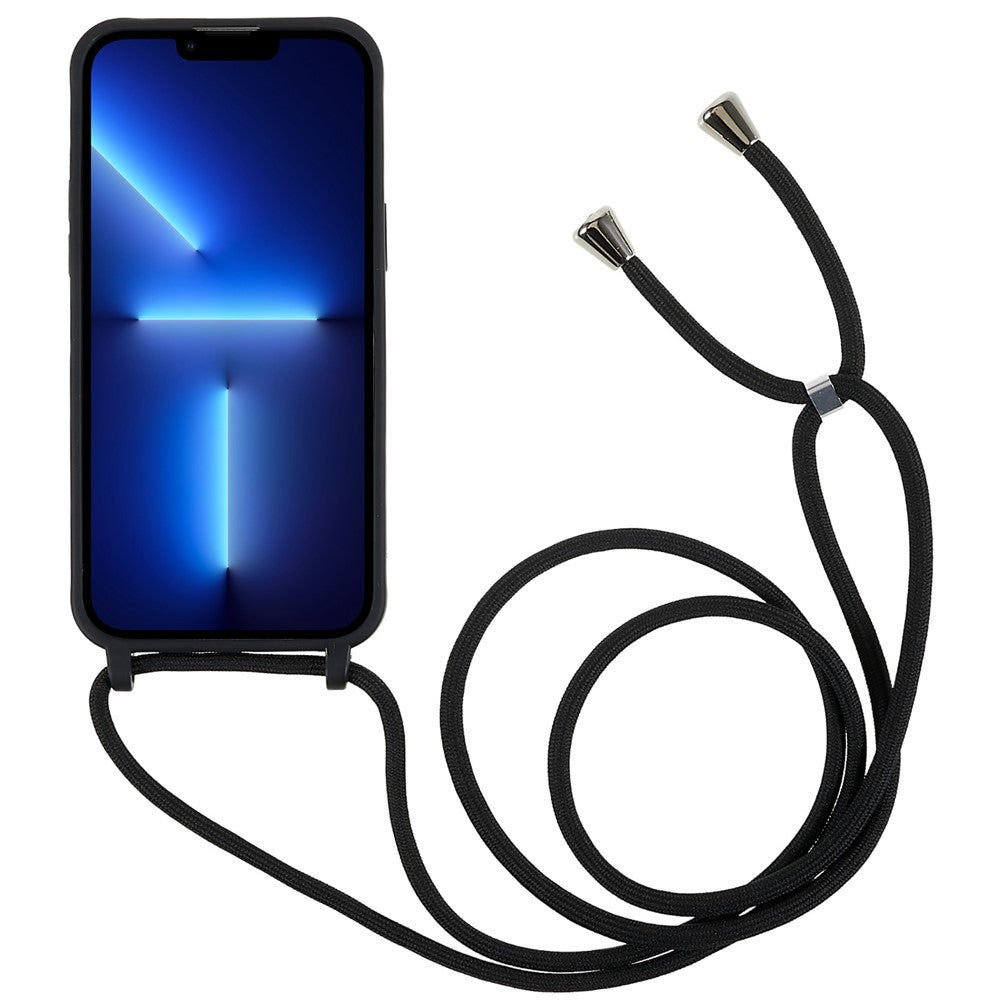 Til iPhone 14 Pro 6,1 tommer integreret TPU telefoncover Ridsefast bagside med justerbar snor