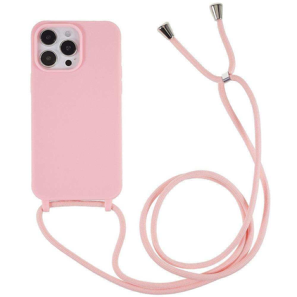 Til iPhone 14 Pro 6,1 tommer integreret TPU telefoncover Ridsefast bagside med justerbar snor
