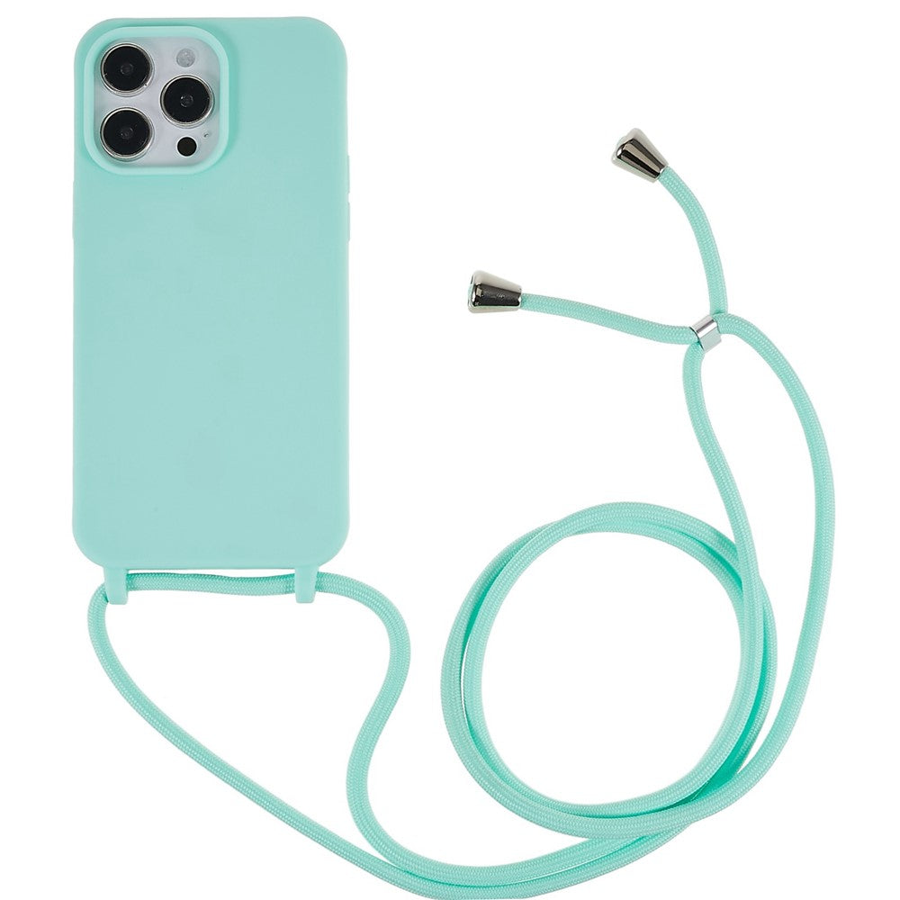 Til iPhone 14 Pro 6,1 tommer integreret TPU telefoncover Ridsefast bagside med justerbar snor