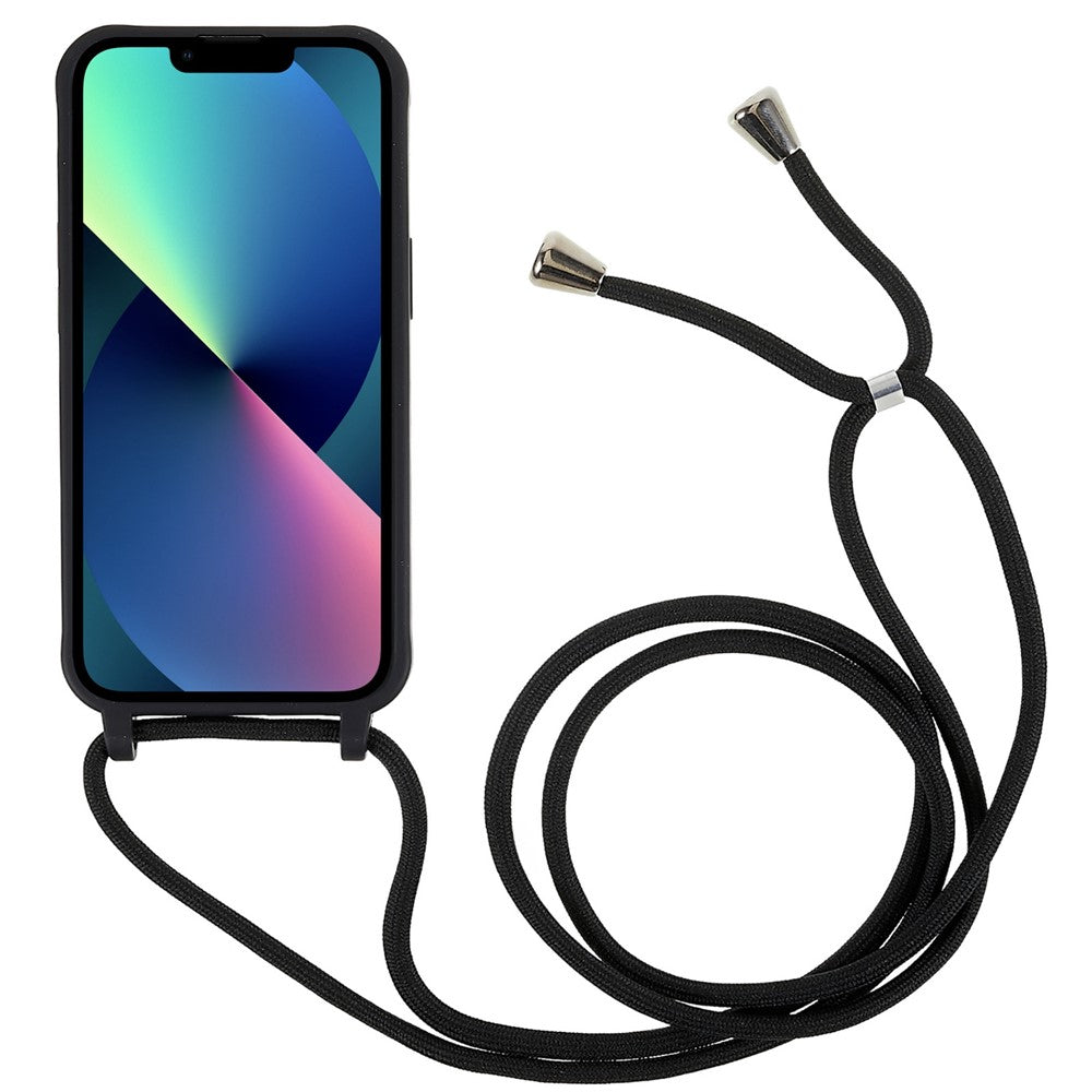 For iPhone 14 6.1 inch Integrated Soft TPU Case Drop-proof Protective Cover with Lanyard