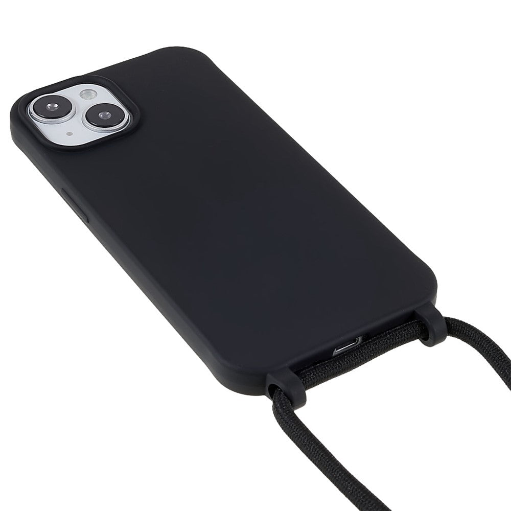 For iPhone 14 6.1 inch Integrated Soft TPU Case Drop-proof Protective Cover with Lanyard