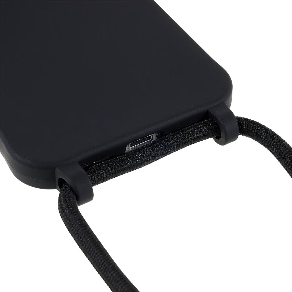 For iPhone 14 6.1 inch Integrated Soft TPU Case Drop-proof Protective Cover with Lanyard