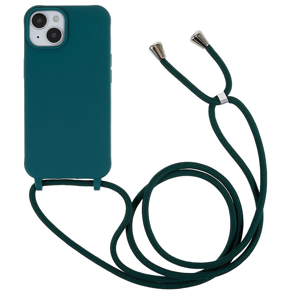 For iPhone 14 6.1 inch Integrated Soft TPU Case Drop-proof Protective Cover with Lanyard