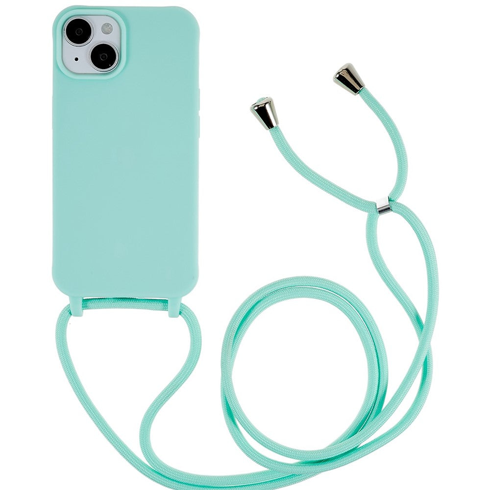 For iPhone 14 6.1 inch Integrated Soft TPU Case Drop-proof Protective Cover with Lanyard