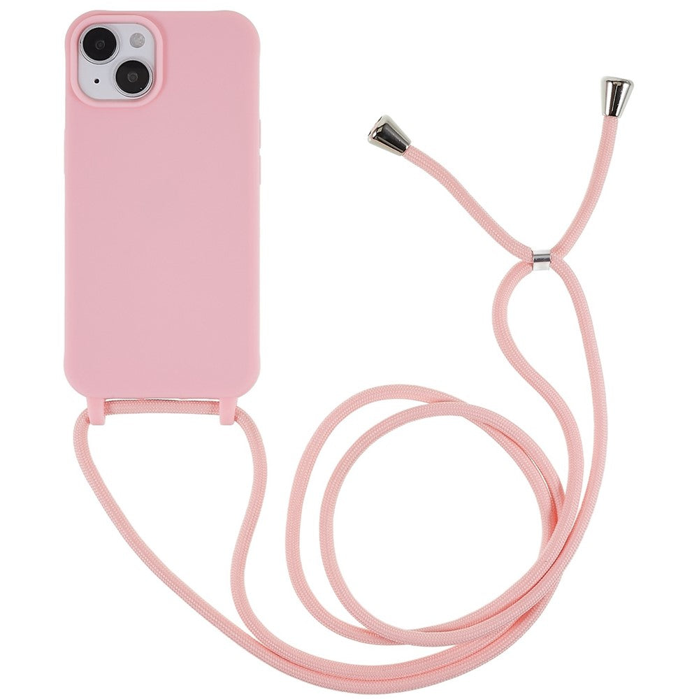 For iPhone 14 6.1 inch Integrated Soft TPU Case Drop-proof Protective Cover with Lanyard