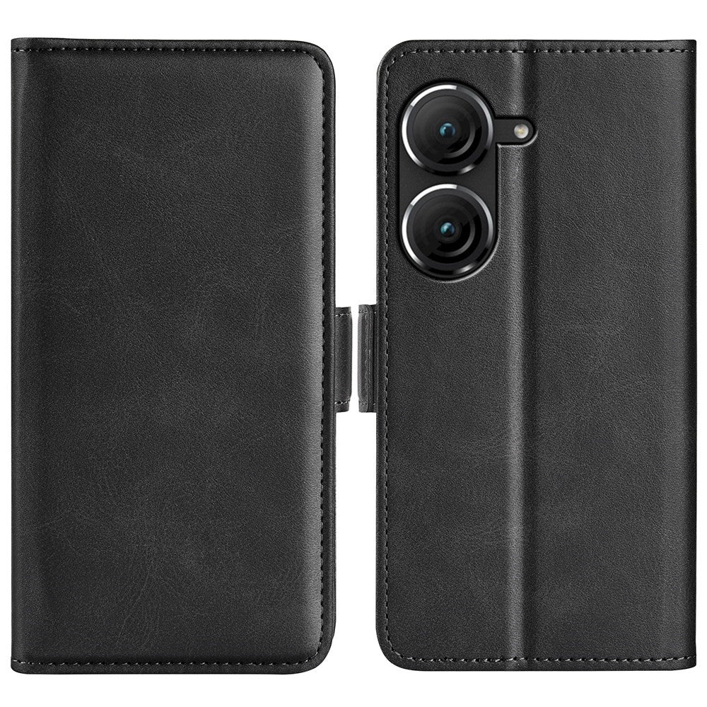 For Asus Zenfone 9 5G Magnetic Folio Flip Phone Case, Textured PU Leather Stand Wallet Feature Protective Cover