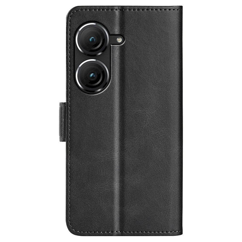 For Asus Zenfone 9 5G Magnetic Folio Flip Phone Case, Textured PU Leather Stand Wallet Feature Protective Cover