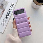 Til Samsung Galaxy Z Flip3 5G Blødt letvægts cover i dunjakkestil PU-læderbelagt PC Stødsikkert beskyttende etui